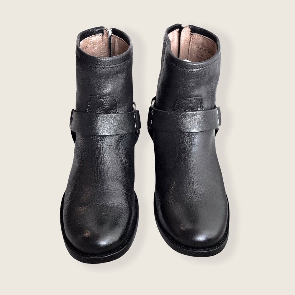 Frye Phillip Harness Short Leather Cute Ankle Boot - Picture 7 of 15